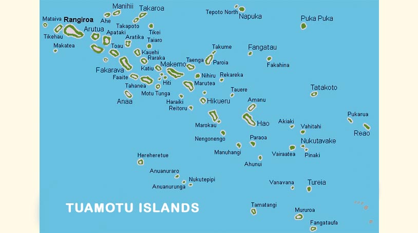 Map Tuamotu Archipelago