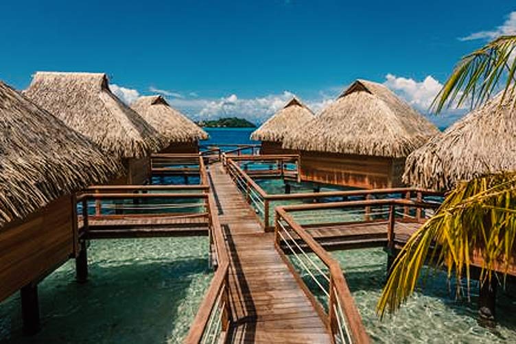 Hotel Maitai Bora Bora, walkway to Villas